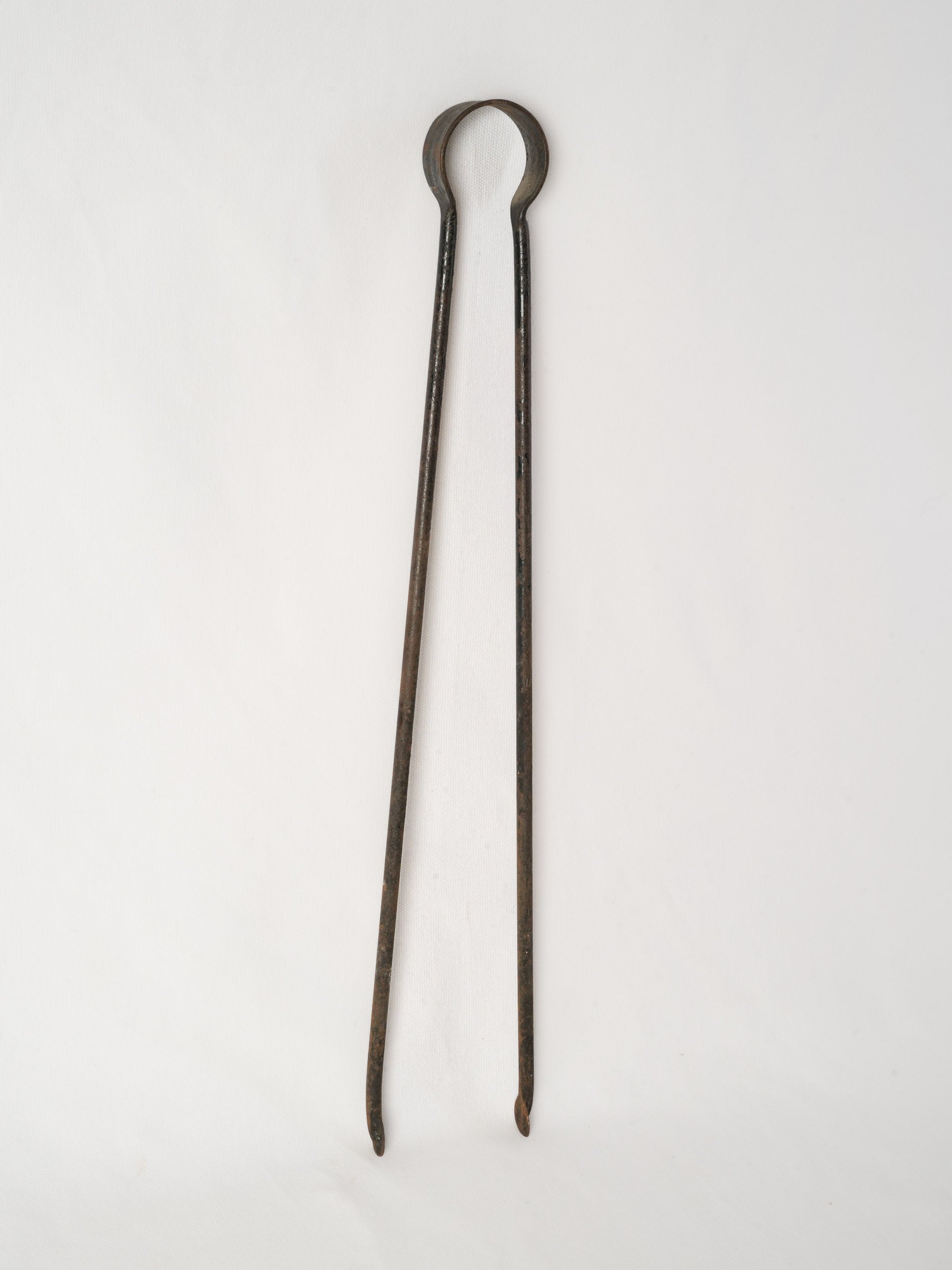 Antique French Wrought Iron Tongs from Chanteduc 23¼"