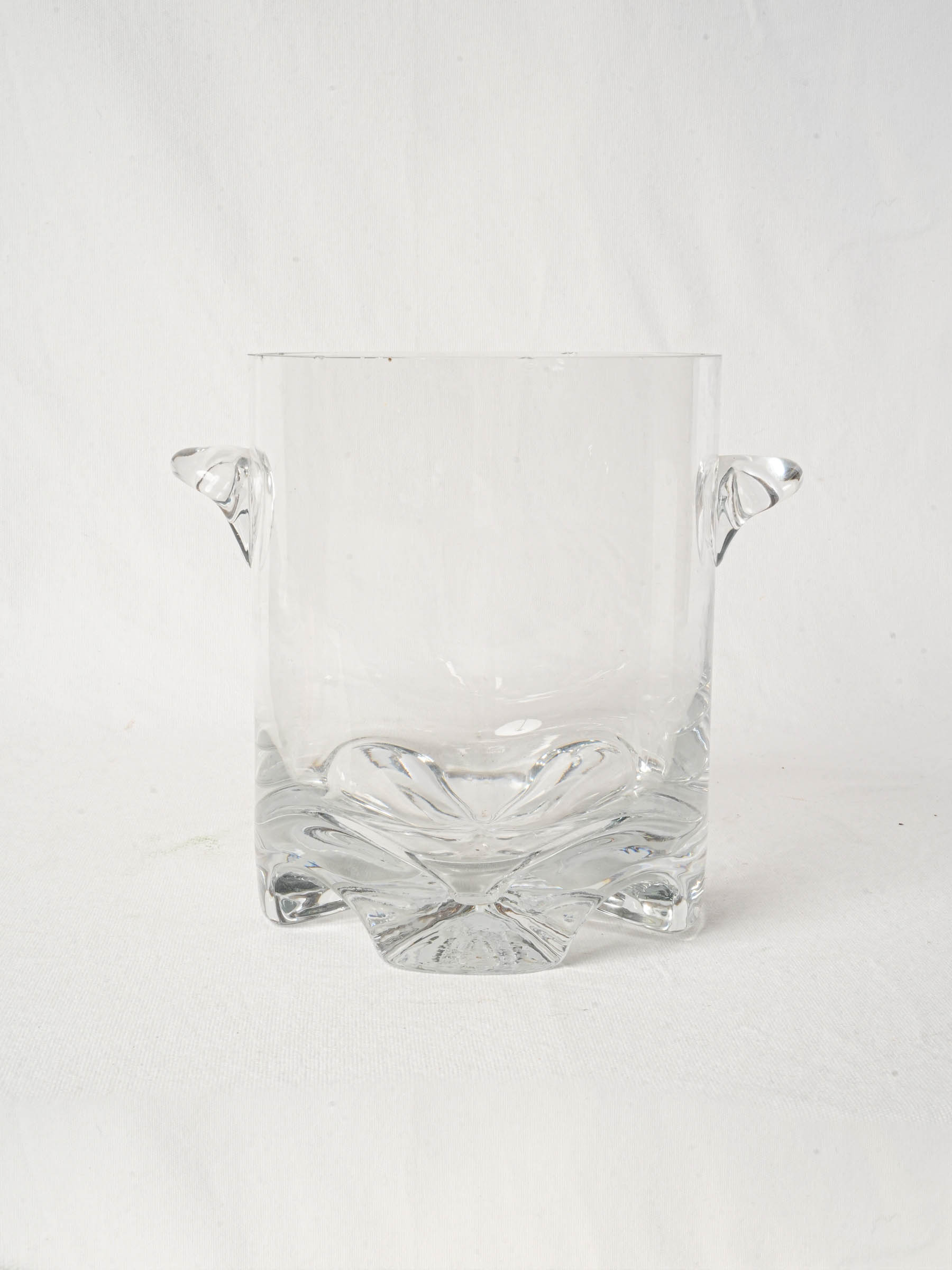 Vintage French Glass Ice Bucket with Weighted Base
