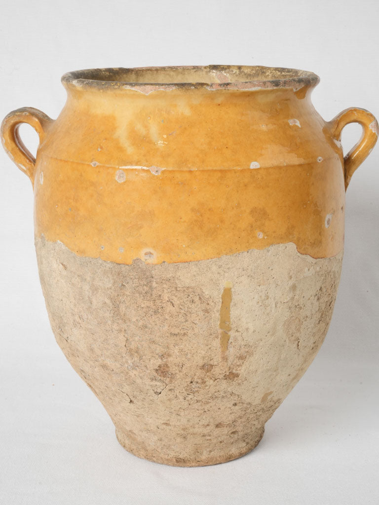 Antique yellow terracotta confit pot