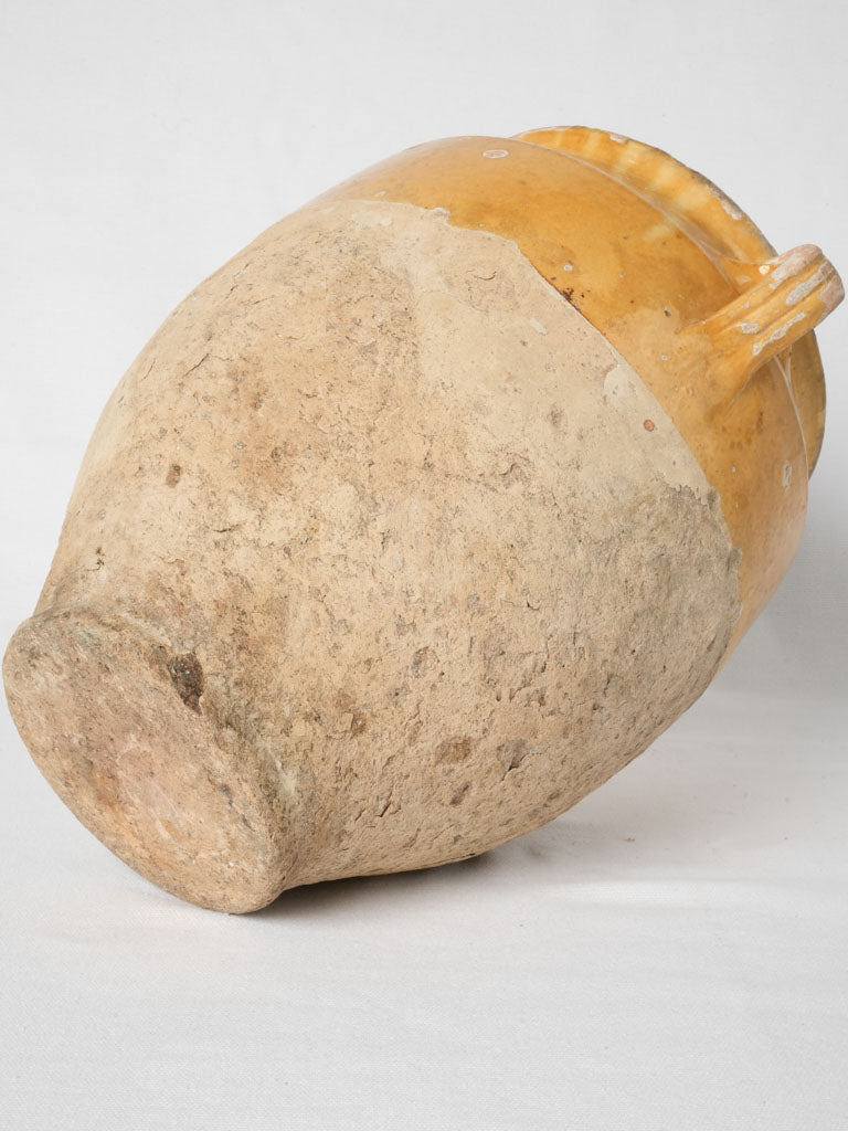 Classic half-glazed antique French pot