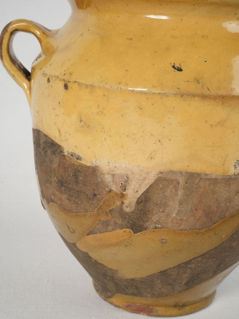 Antique French Yellow Terracotta Confit Pot