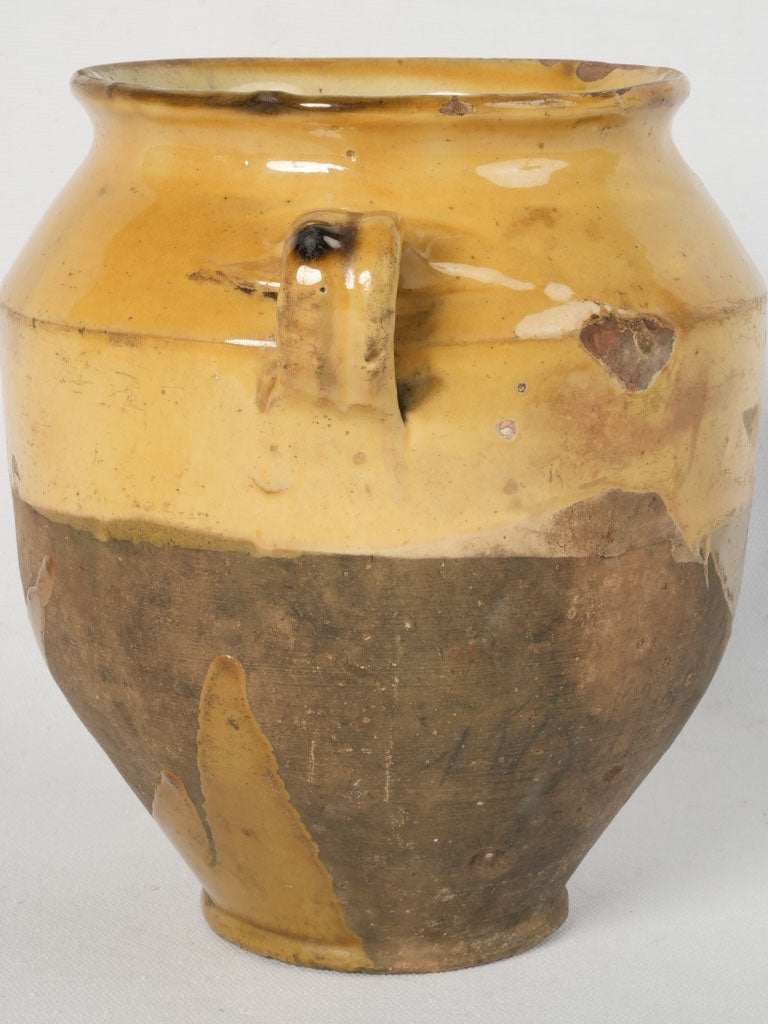 French Rustic Yellow Glazed Confit Pot