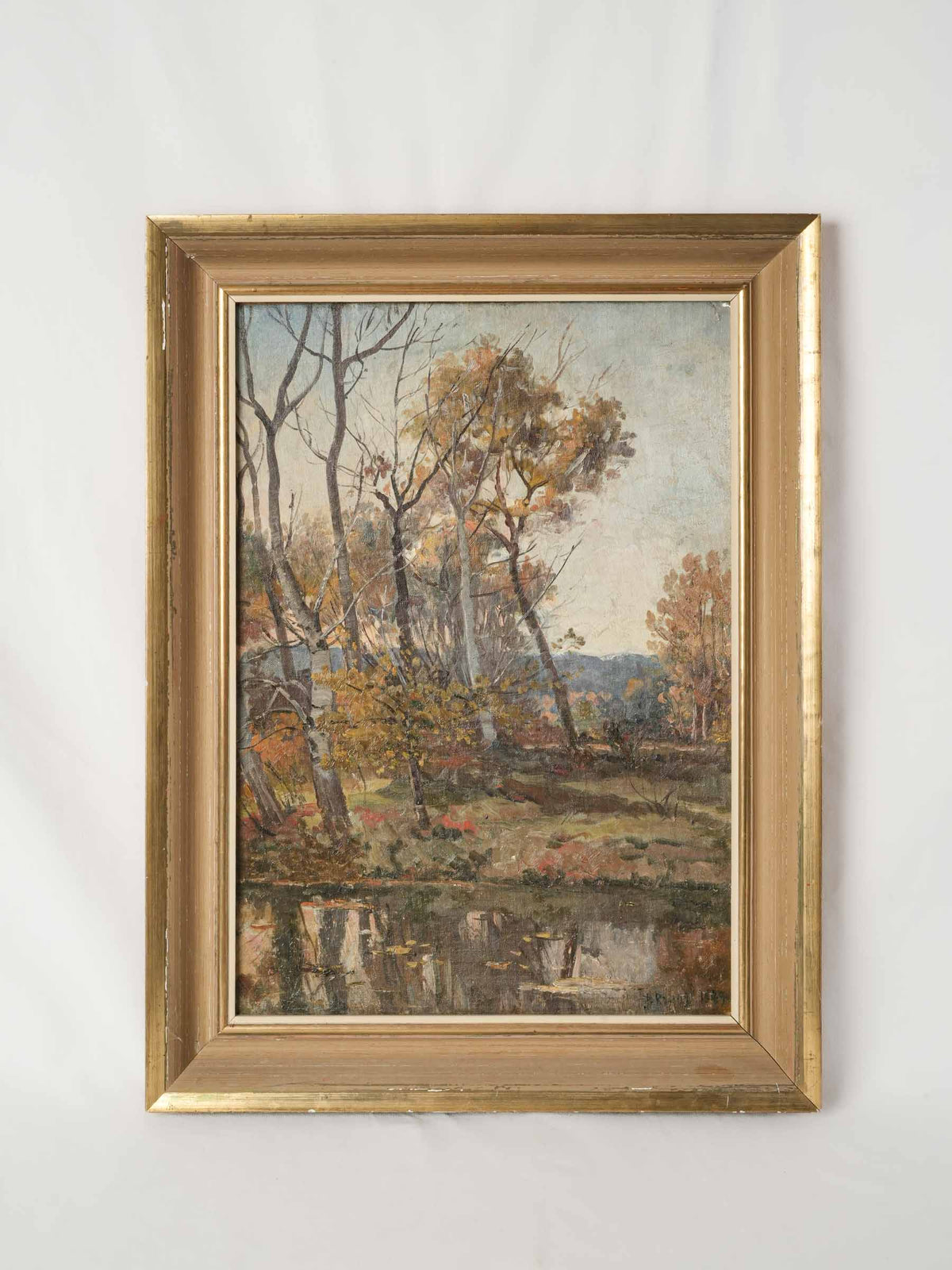 Autumn Landscape w/ River Dated 1889 - 28¼" x 21¾"