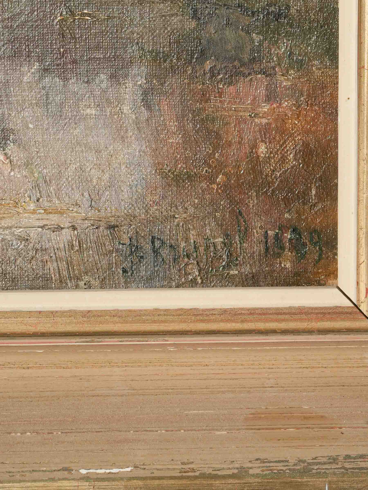 Autumn Landscape w/ River Dated 1889 - 28¼" x 21¾"
