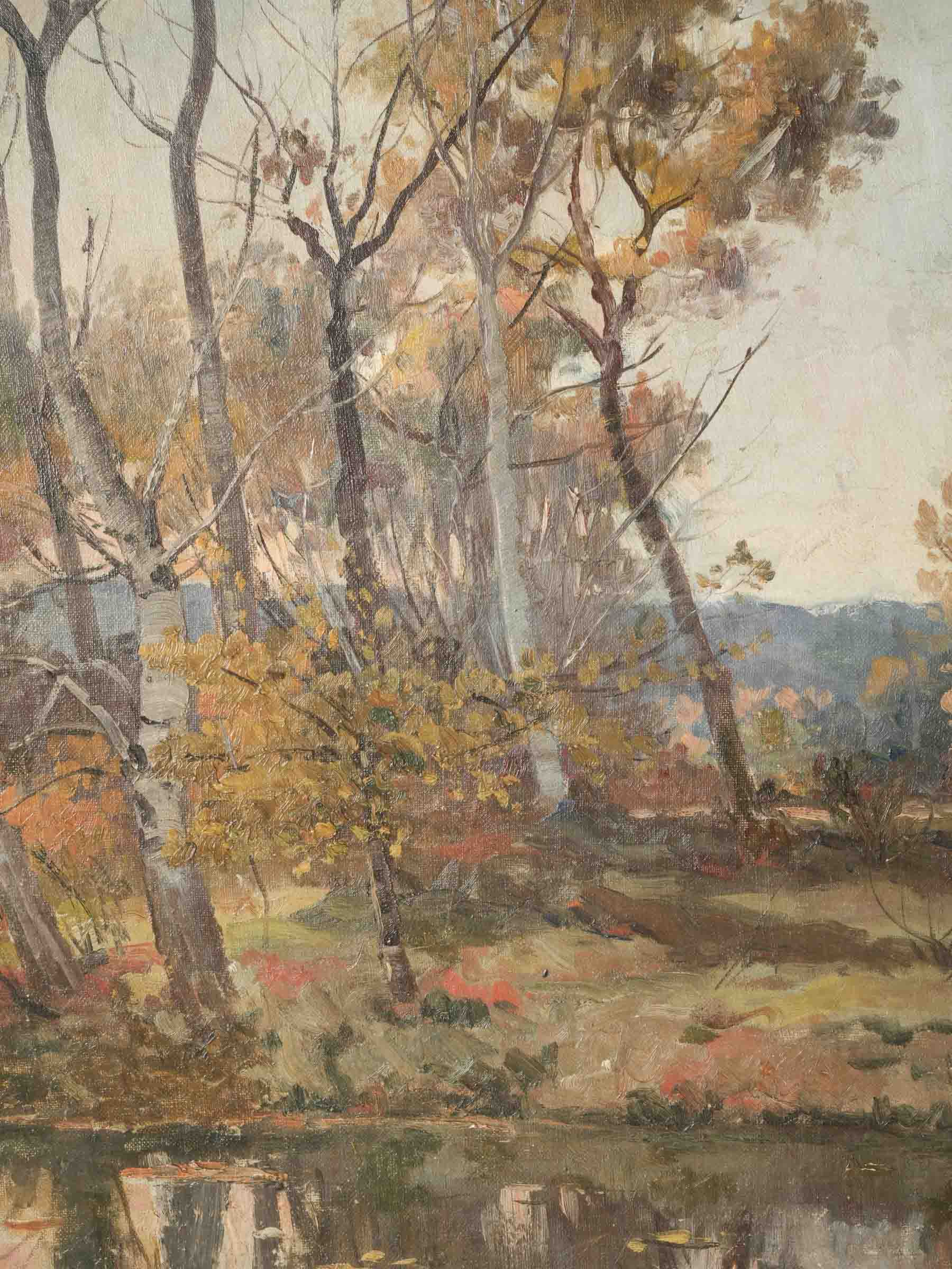 Autumn Landscape w/ River Dated 1889 - 28¼" x 21¾"