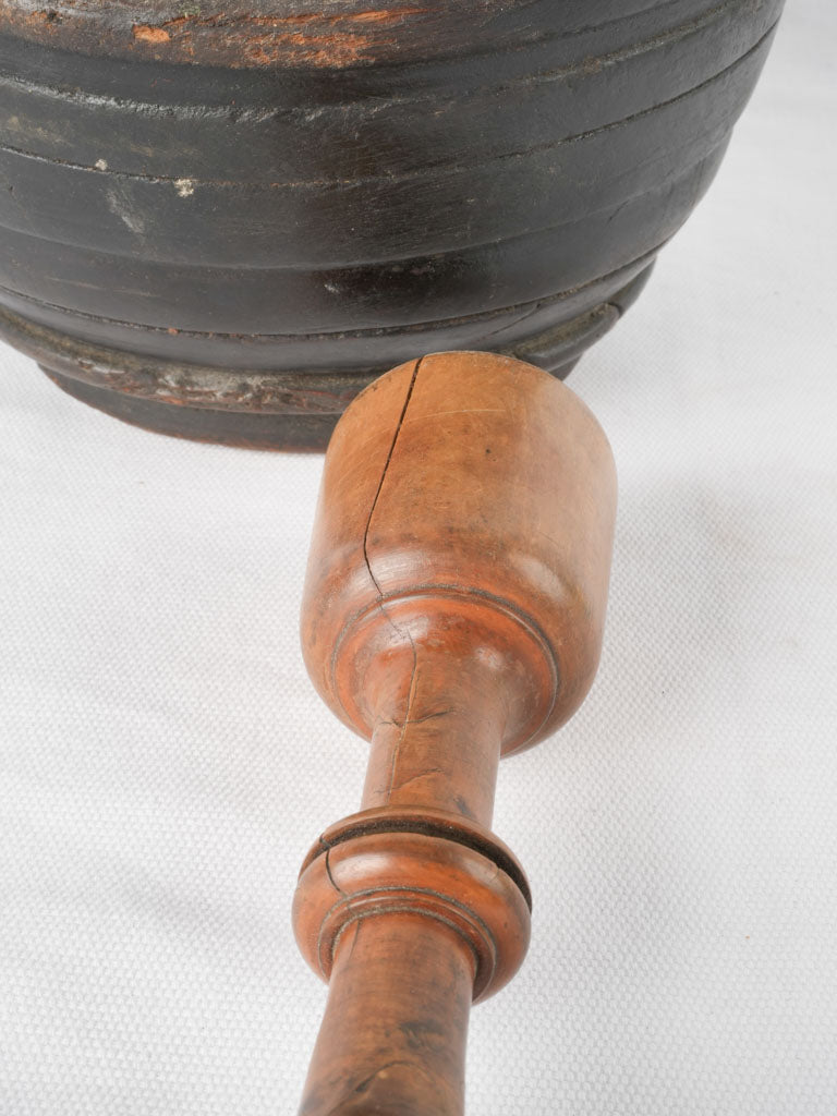 Antique French Wooden Mortar & Pestle 4¾"