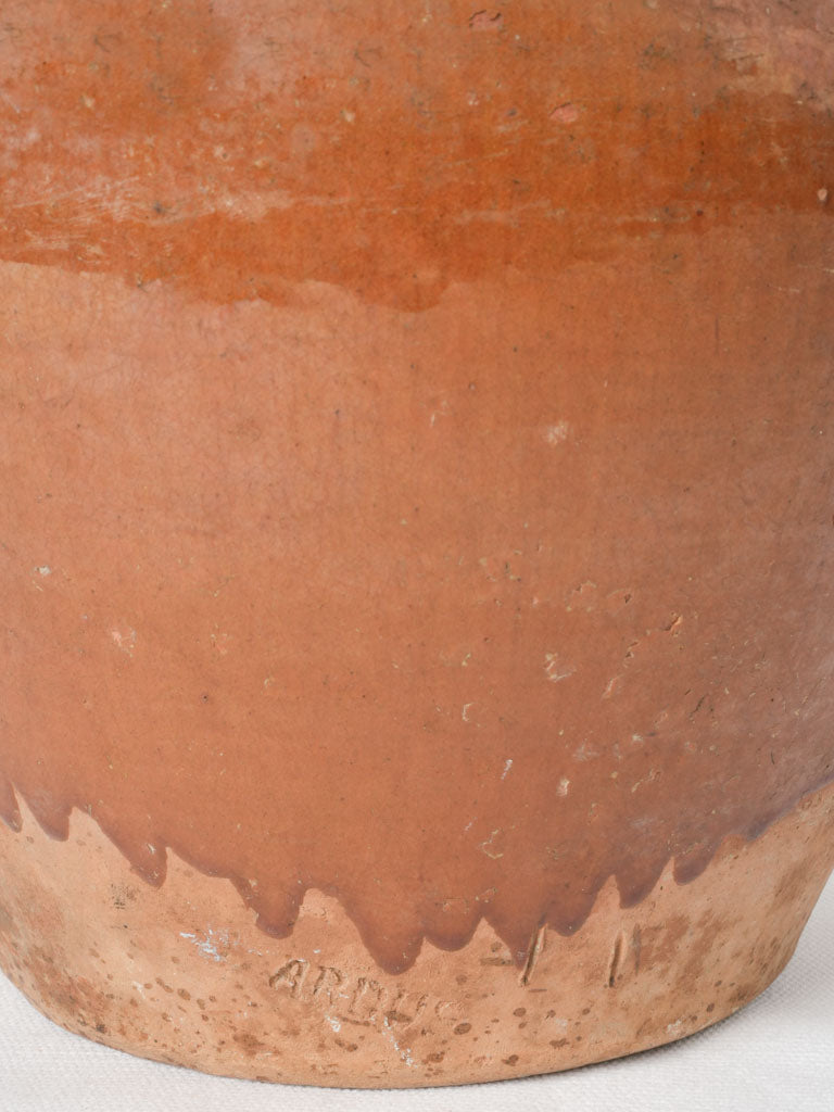 Vintage French pottery cachepot with handles