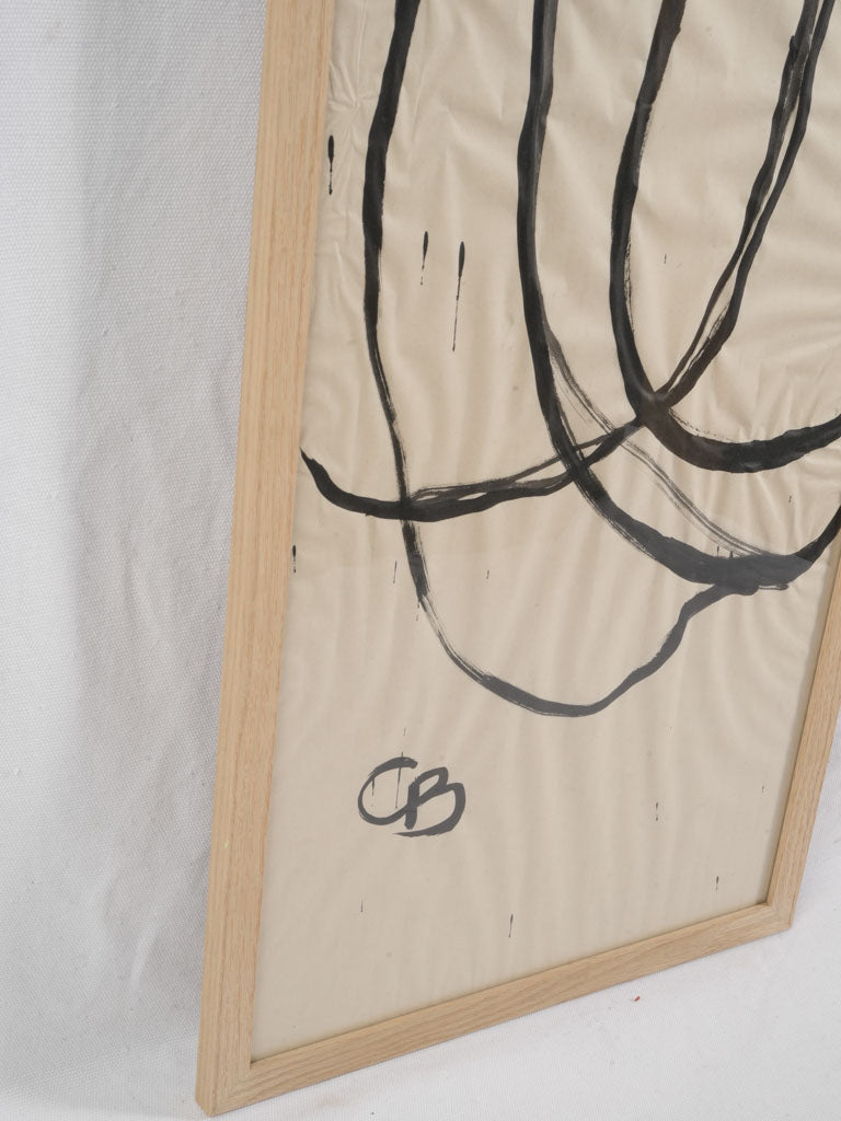 Elegant framed pastel drawing