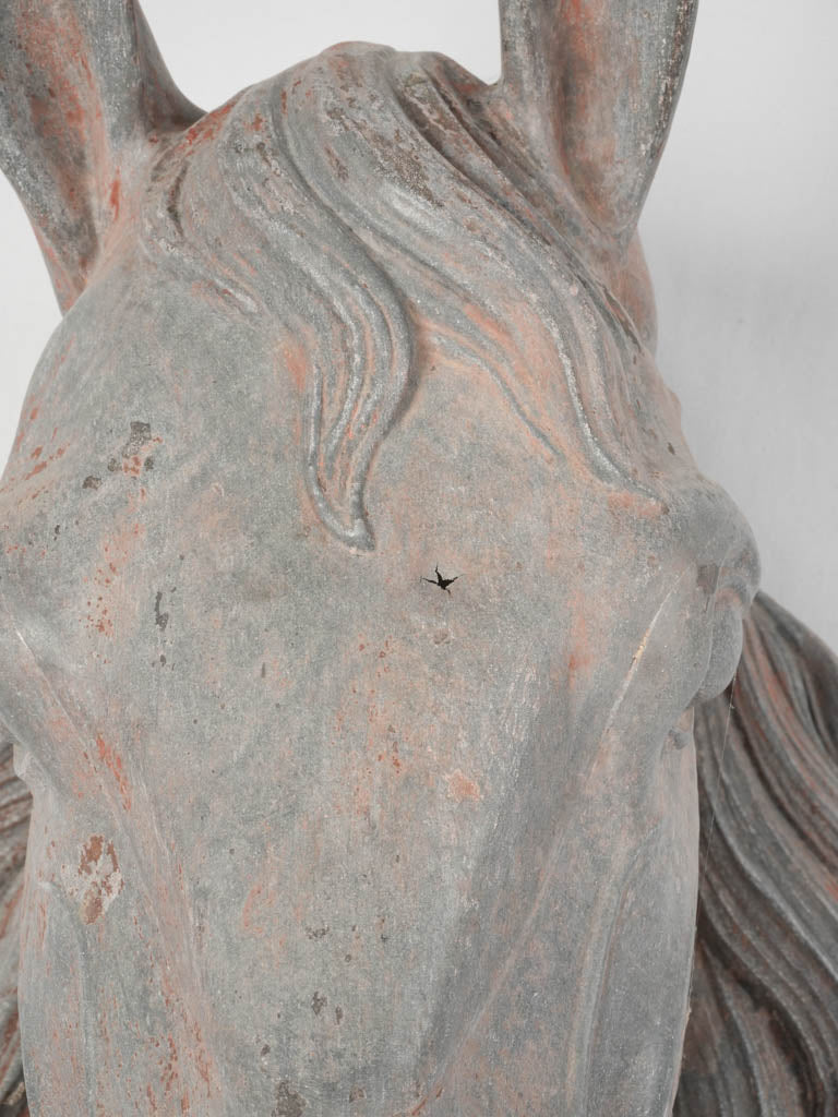 Antique, Well-Sculpted, Zinc Horse Head