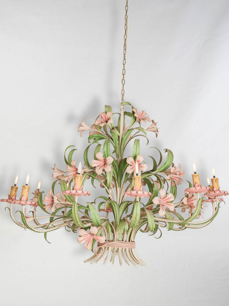 Sculptural vintage metal chandelier