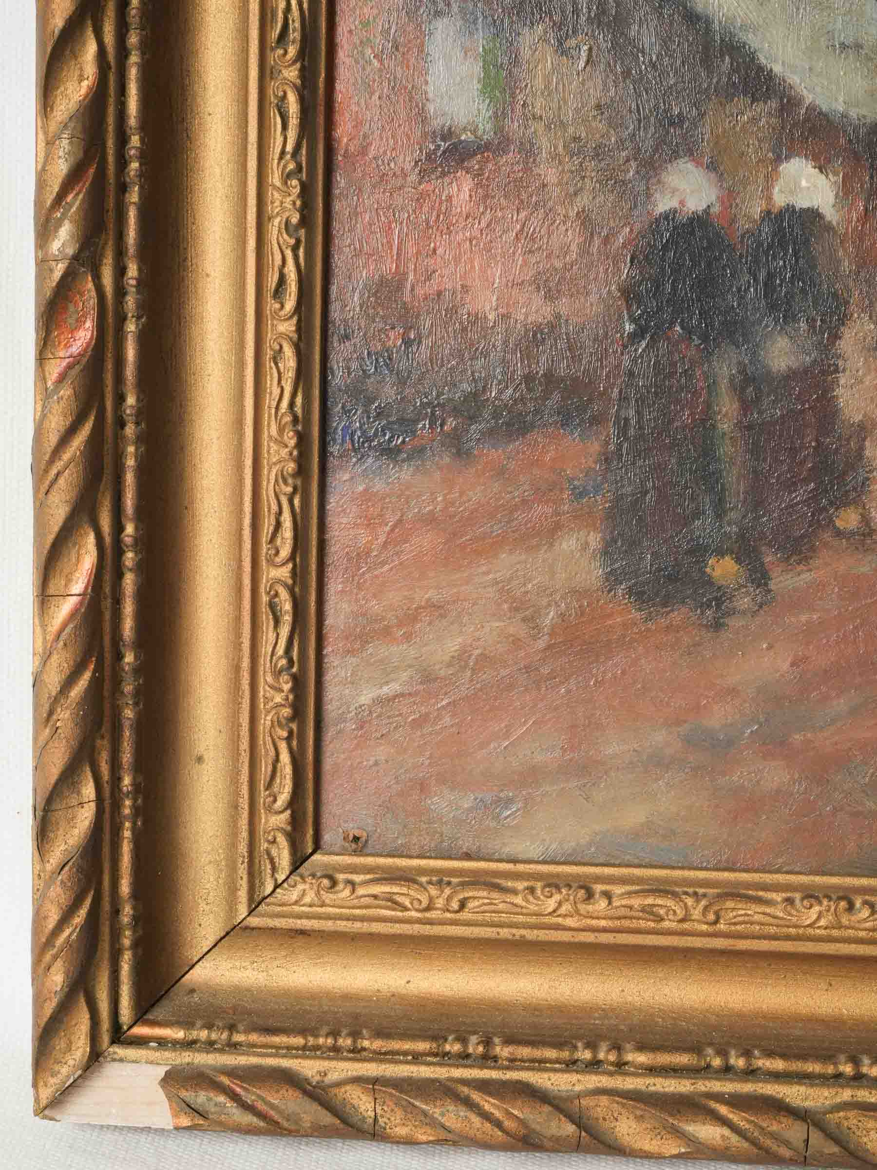 Antique Village Streetscape dated 1927 - 26" x 22½"