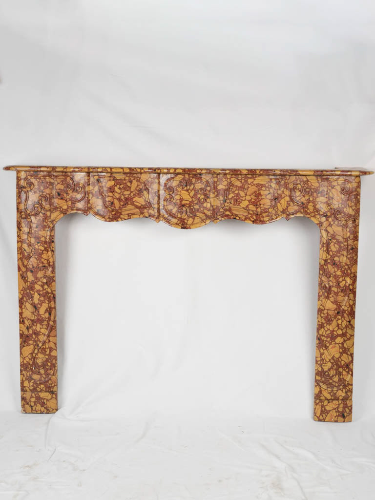 Luxurious Louis XIV walnut fireplace surround