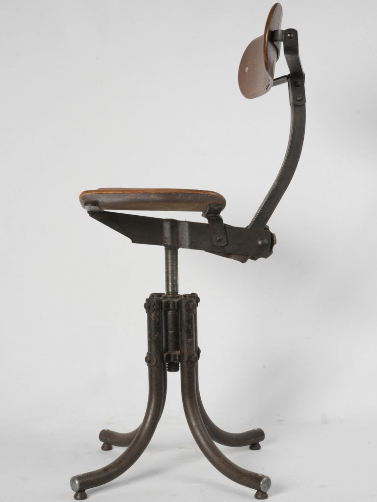 Patina-finished mid-century metal chair