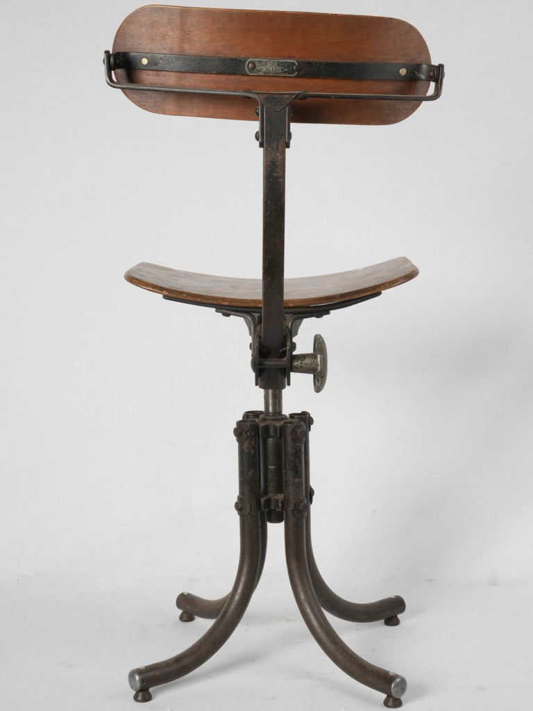 Sturdy vintage French industrial chair