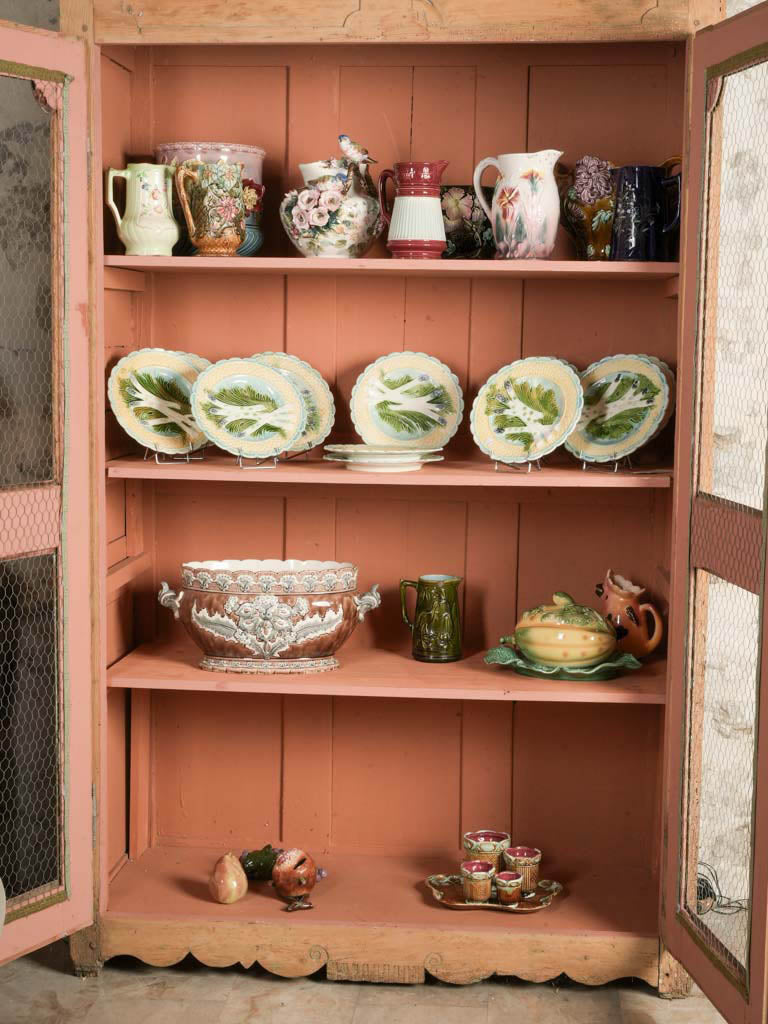 Weathered fruitwood kitchen cupboard