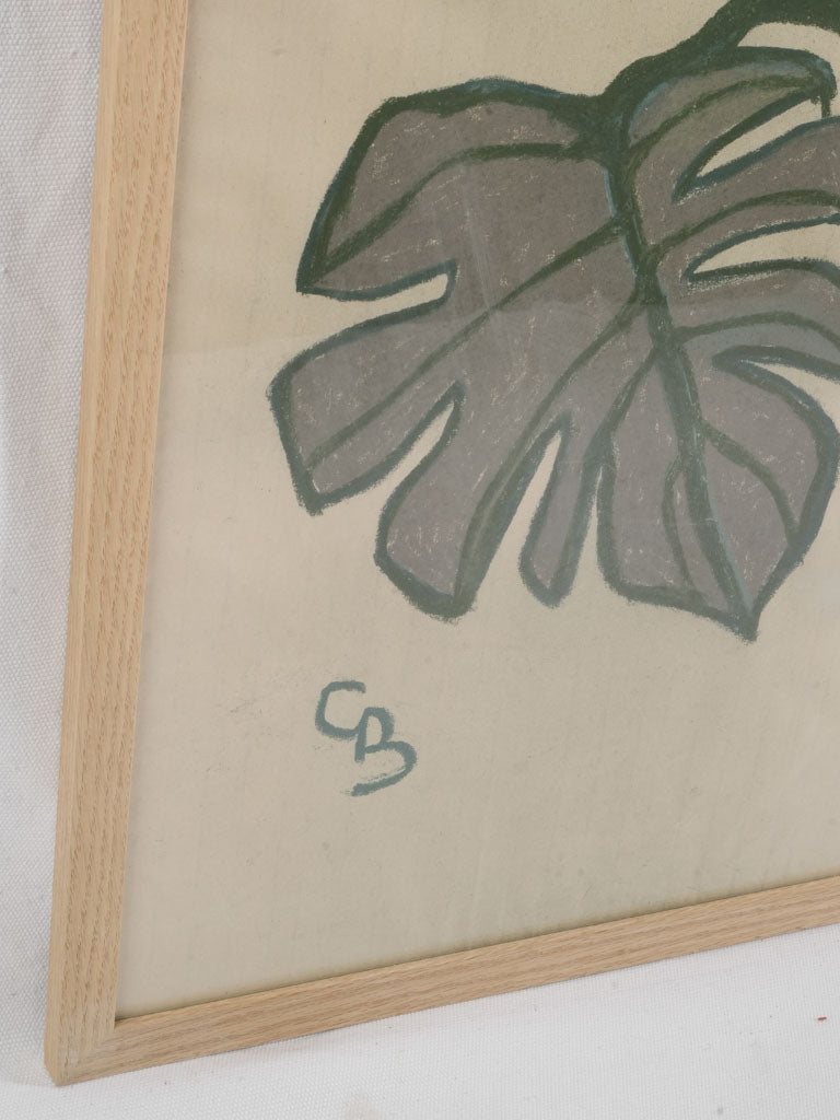 Subtle shade monstera leaf composition