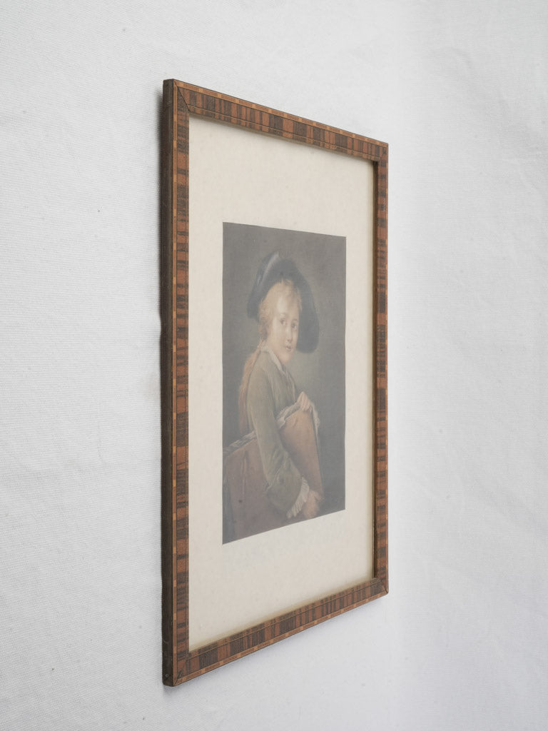 Stylish wooden frame Drouais reproduction