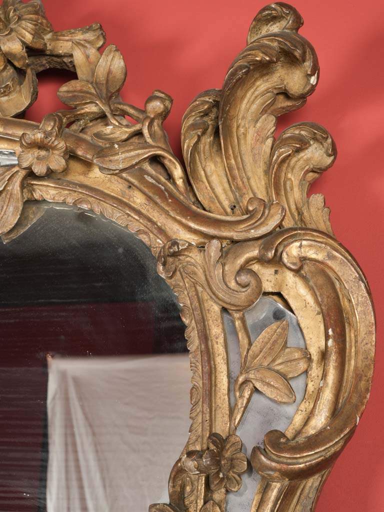 Timeless monumental gilded Provencal mirror
