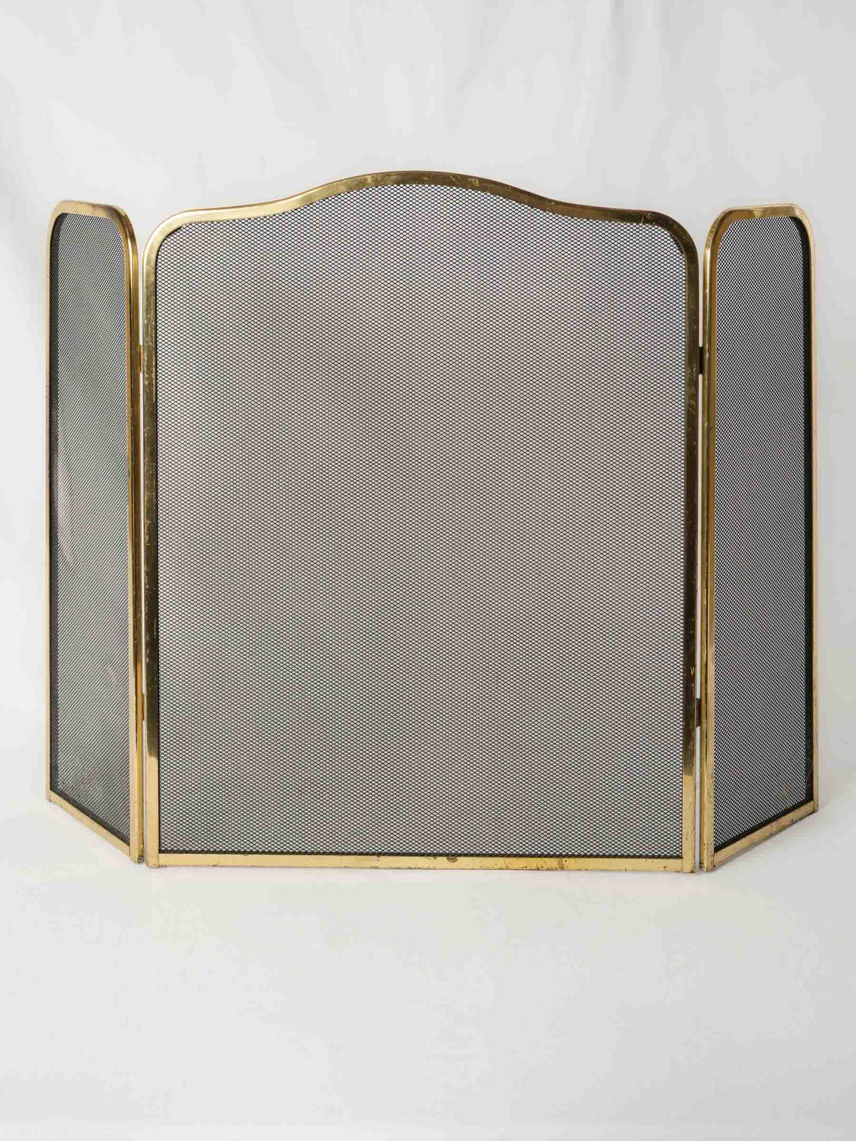 Vintage French Brass Fireplace Screen from Chanteduc
