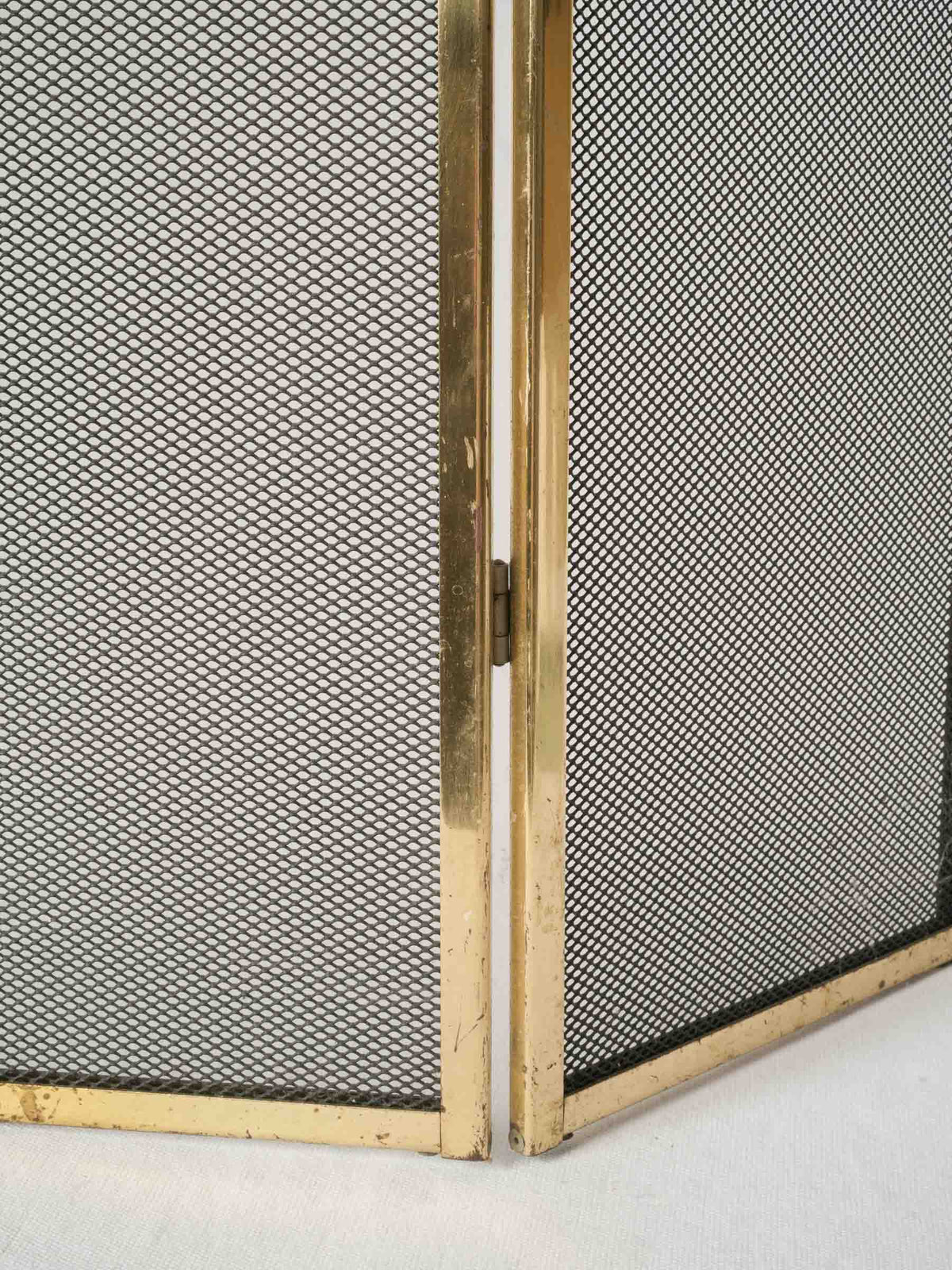 Vintage French Brass Fireplace Screen from Chanteduc