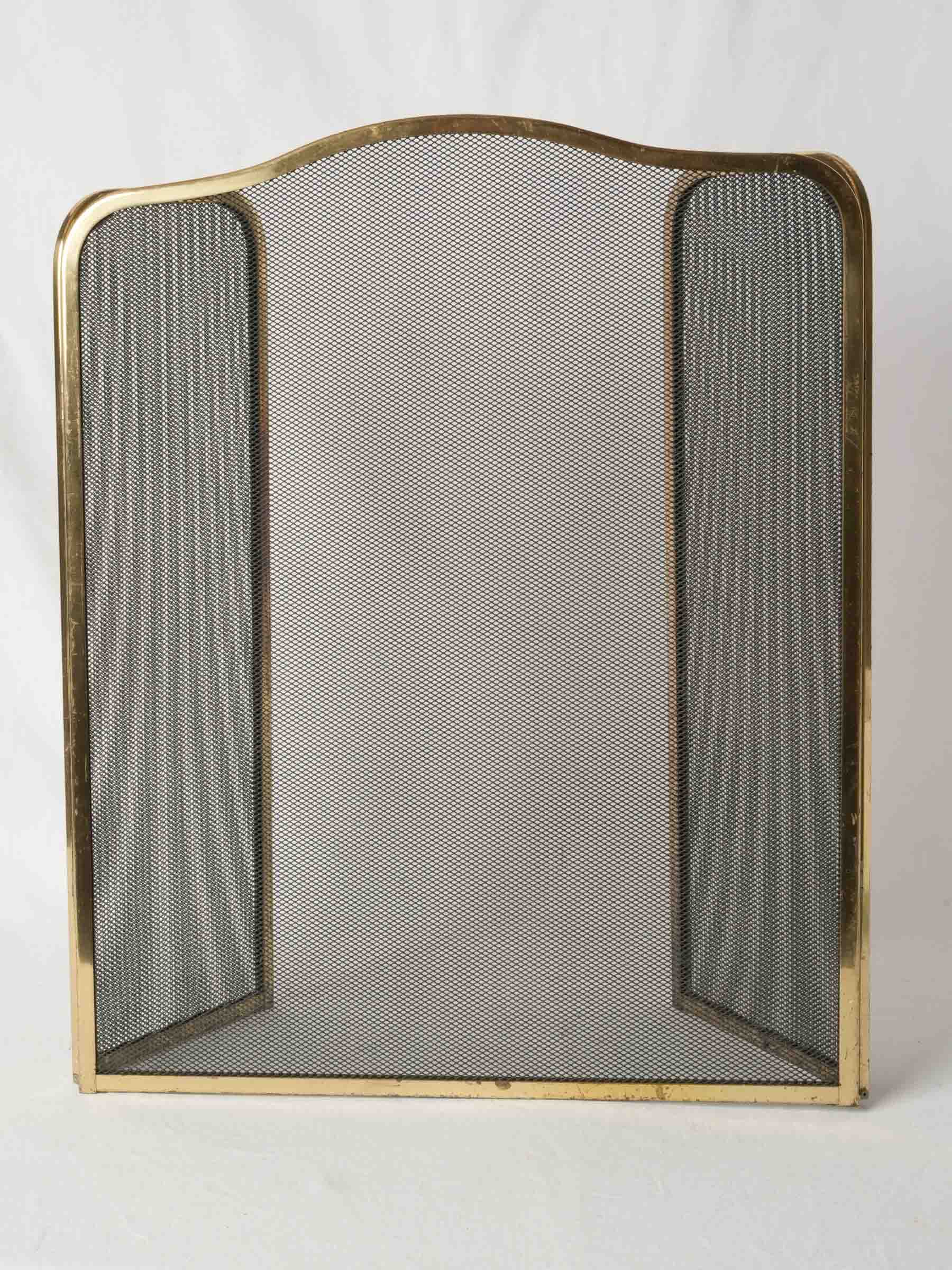 Vintage French Brass Fireplace Screen from Chanteduc