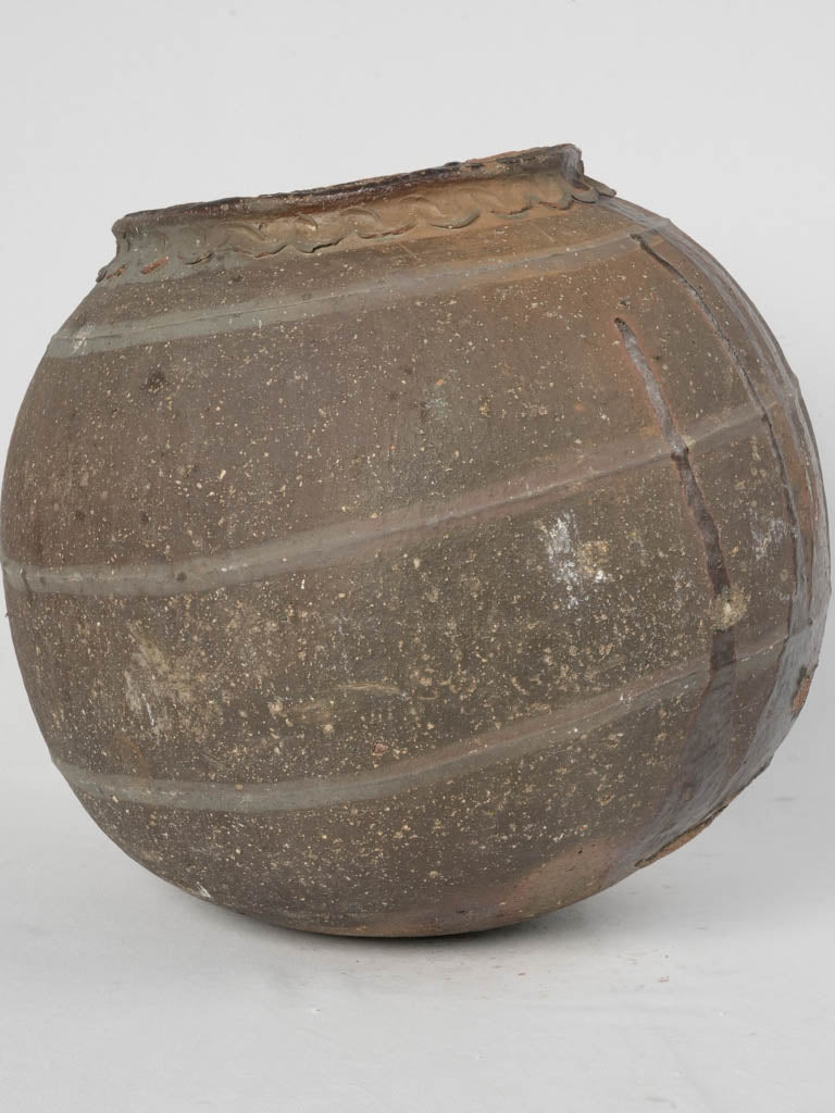 Rare French Chamotte Clay Preservation Pot
