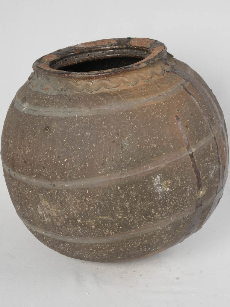 Aged Charente-Maritime Earthenware Saloir Pot