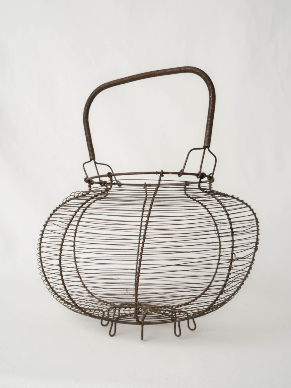 Antique French Wire Salad Basket w/ Swing Handle