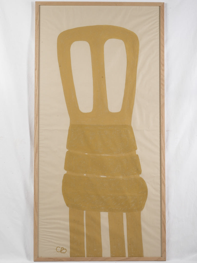 Commanding vintage pastel artwork