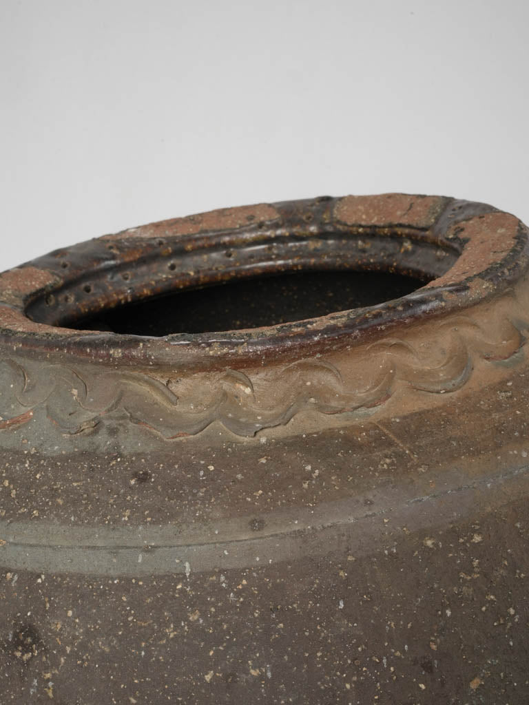 Hand-Modeled 19th Century Rustic Saloir Pot