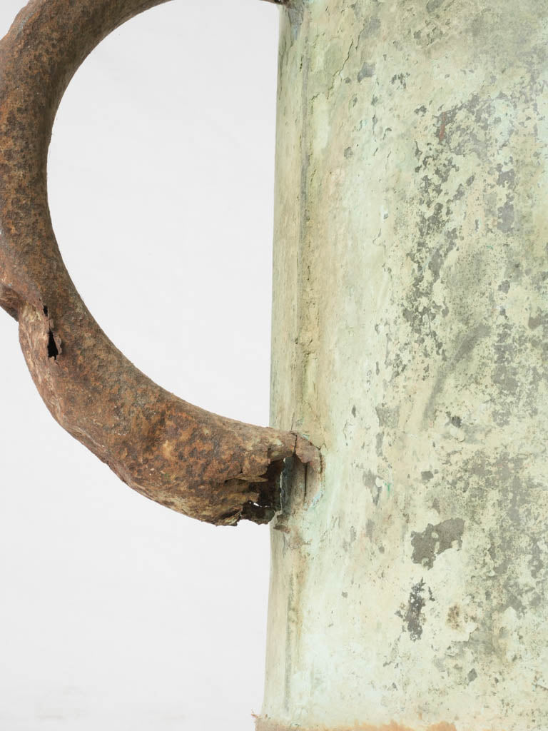 Old-world styled verdigris patina container