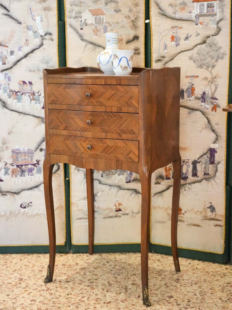 Elegant rosewood marquetry nightstand