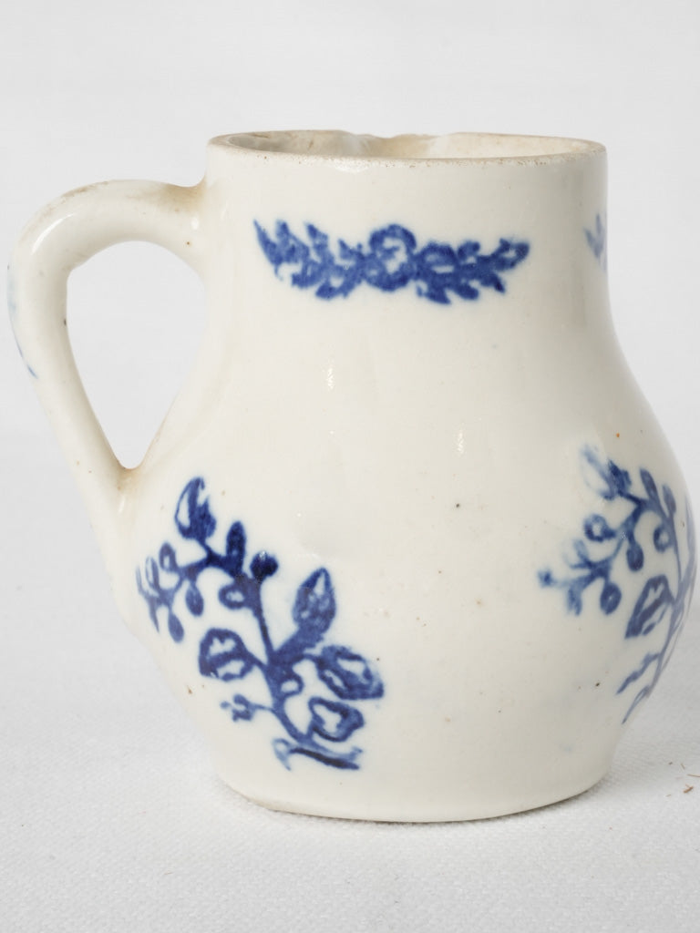 Elegant French blue and white milk jug