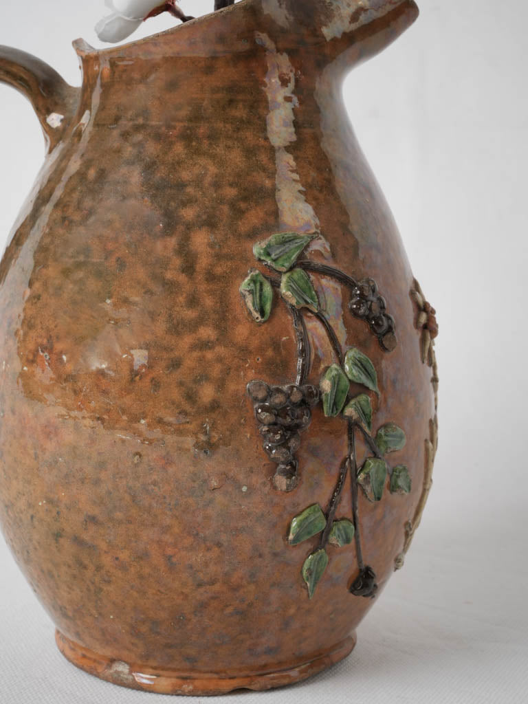 Charming Isère floral glazed ceramic pitcher