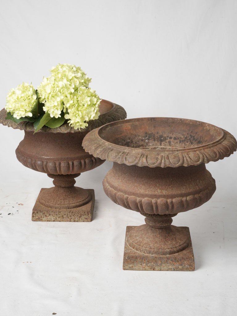 Vintage rust patina vases