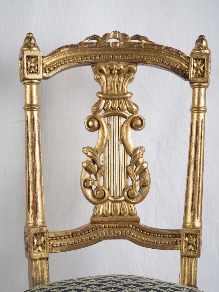 Ornate fluted leg side chairs