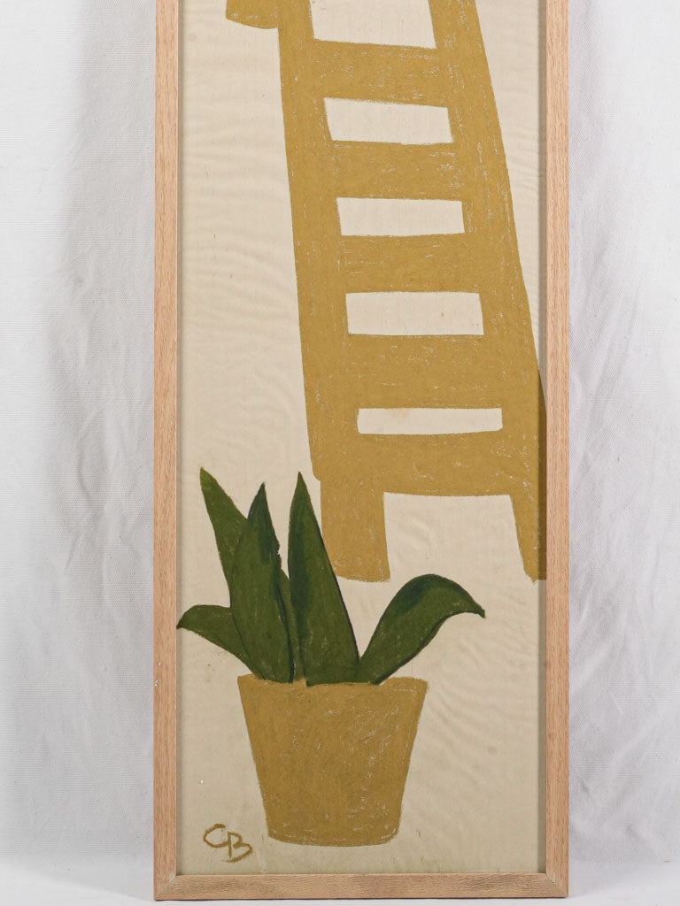 Textured craft paper painting
