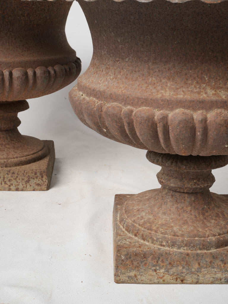 Elegant weathered iron vases