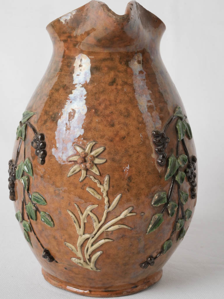 Vintage French Alps mountain ceramic pitcher