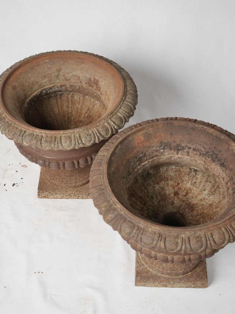 Understated vintage rust planters