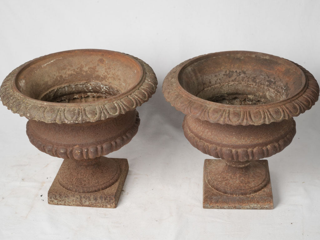 Weathered rust patina planters
