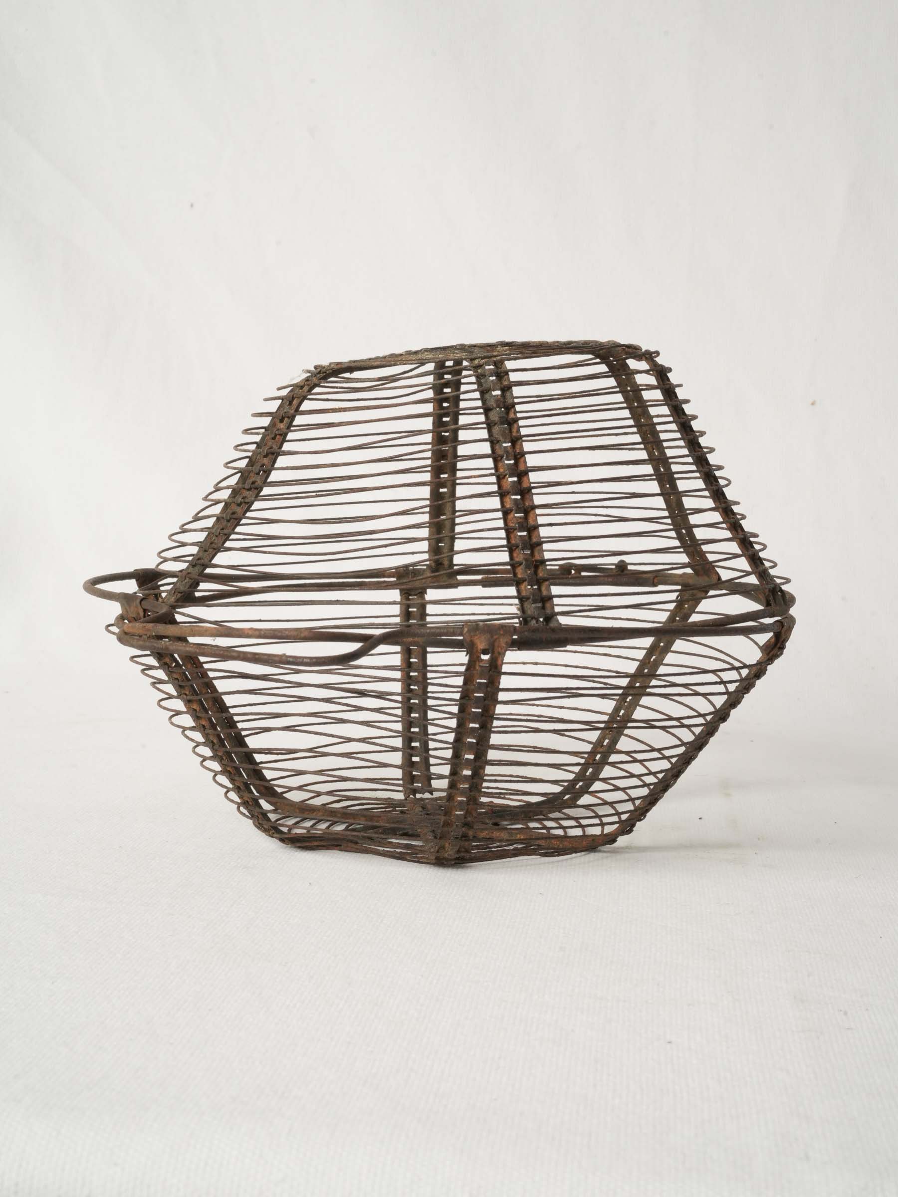 Antique French Wire Salad Rinsing Basket with Handle
