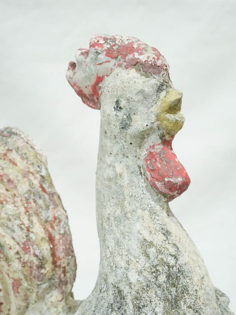 Weathered reconstituted stone rooster