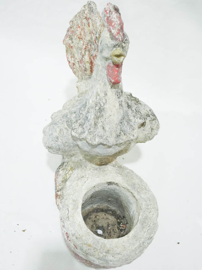 Faded red rooster basket planters