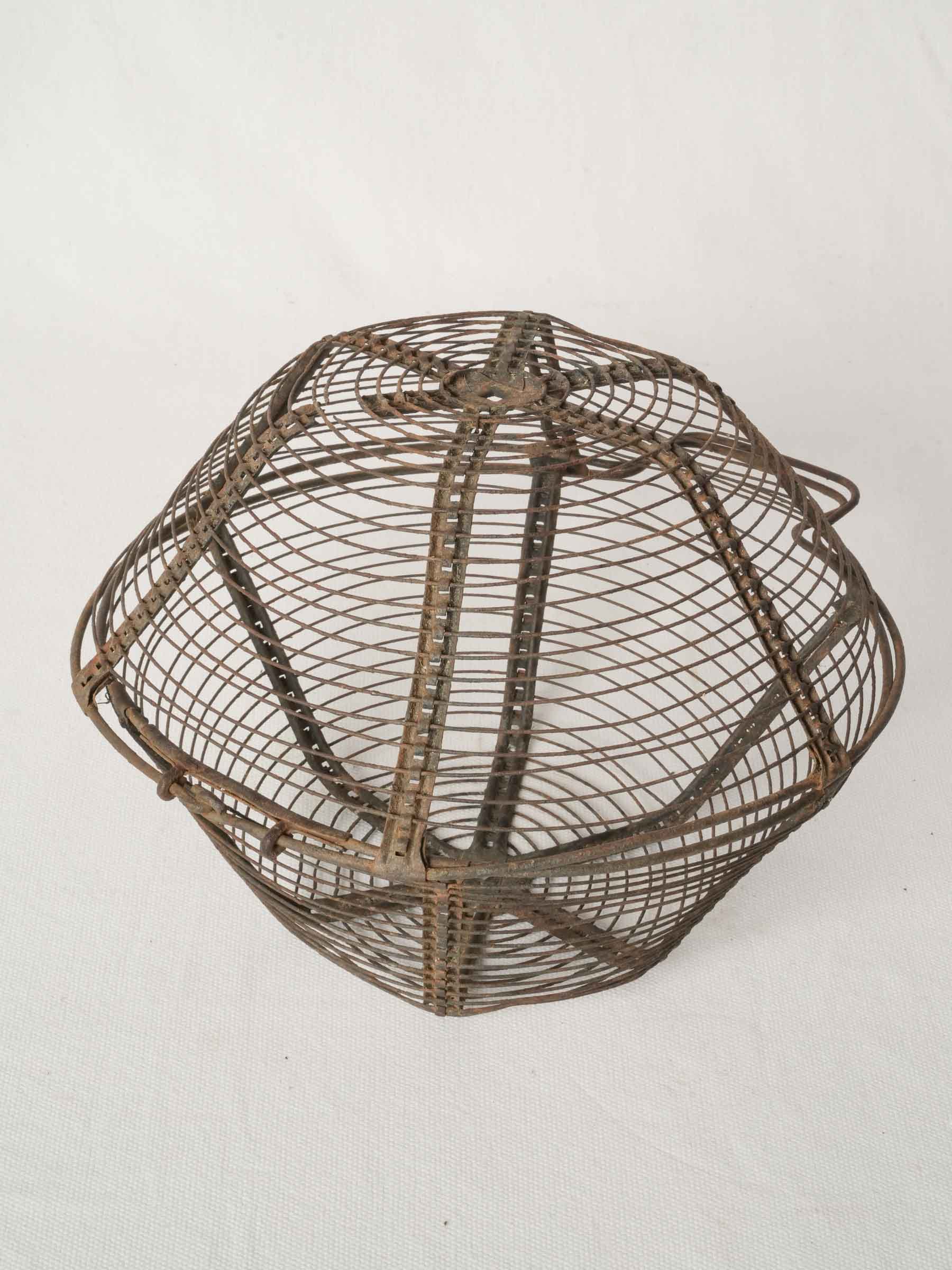 Antique French Wire Salad Rinsing Basket with Handle