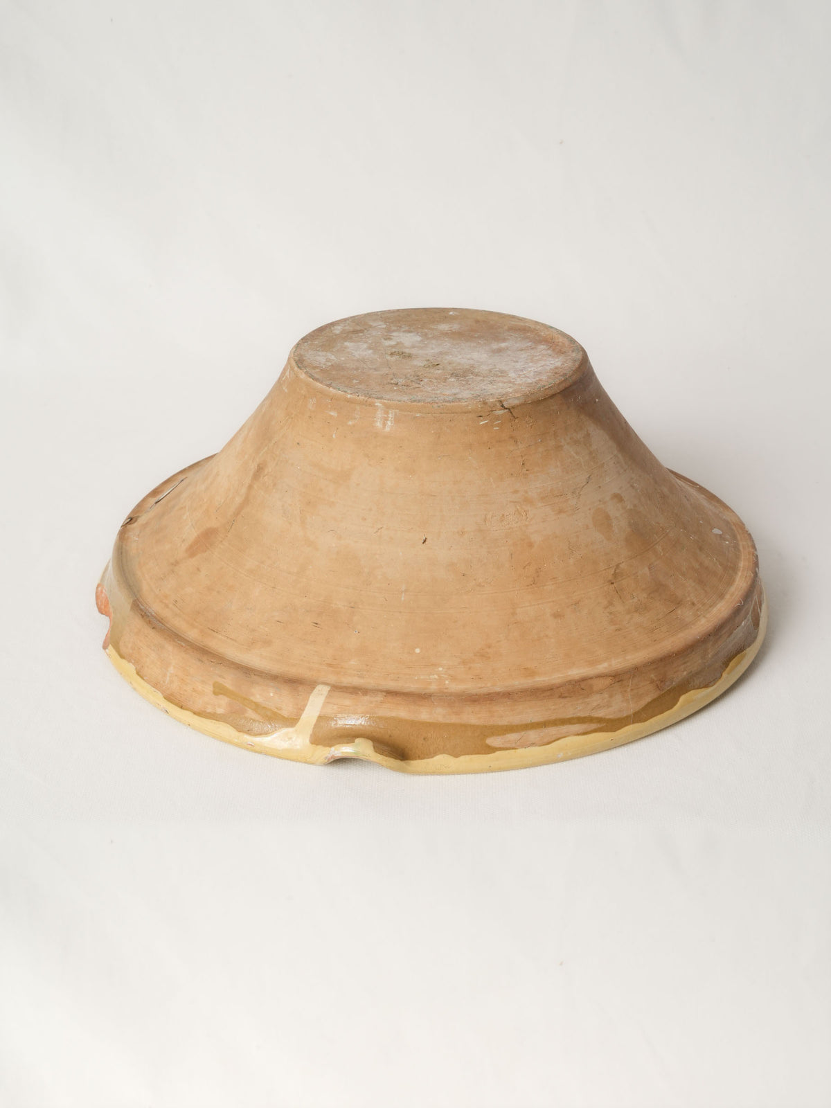 Large 19th Century French Terracotta Tian Bowl w/ Honey Glaze 16½"
