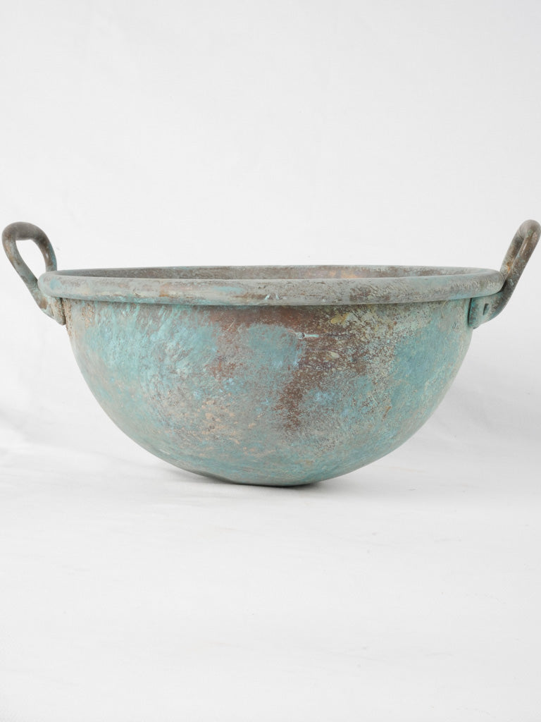 Antique decorative culinary bowl with dent