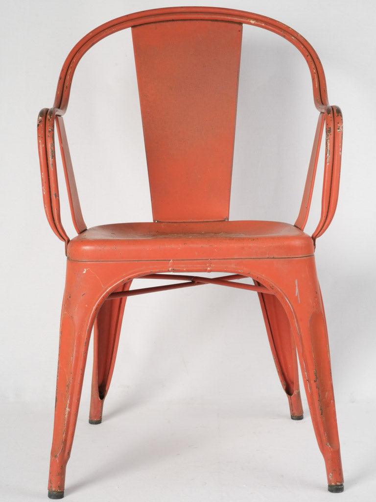 Rustic metal Tolix Bistro Armchairs