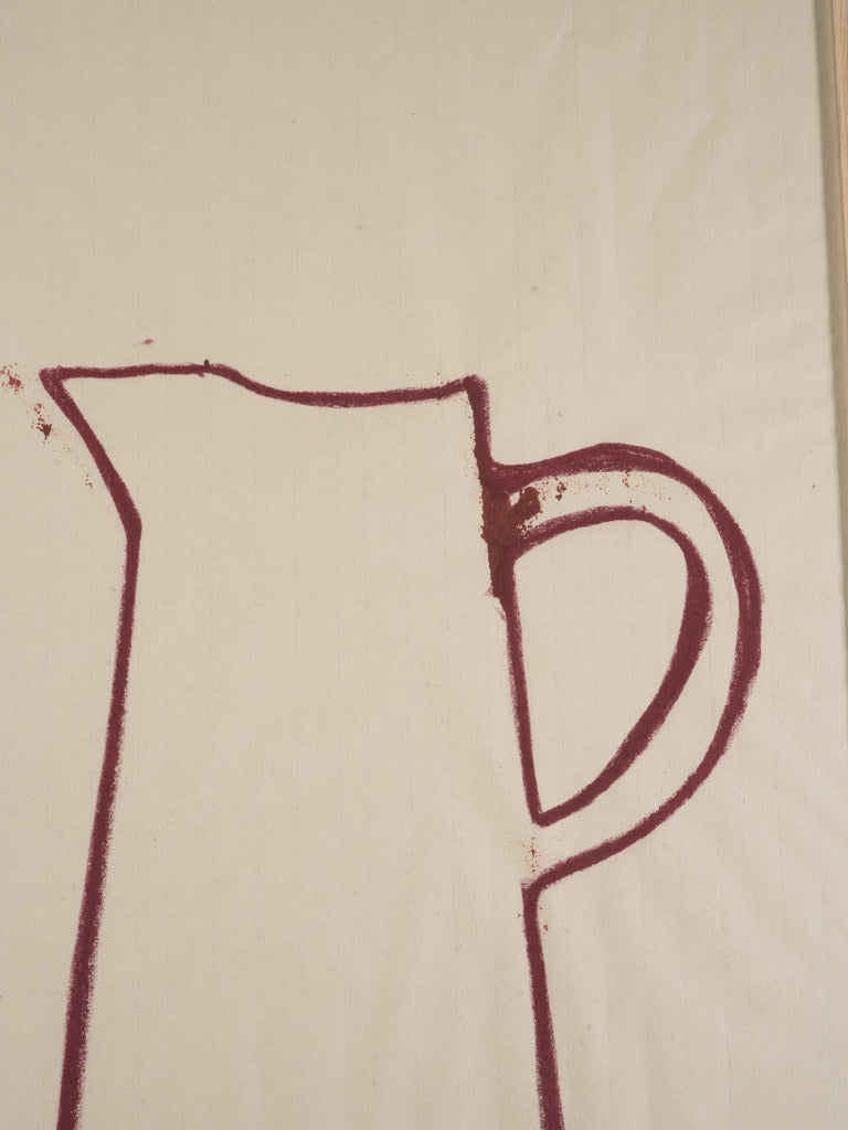 Minimalist oxblood red pastel artwork