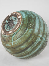 Heirloom Vallauris turquoise zigzag design vase